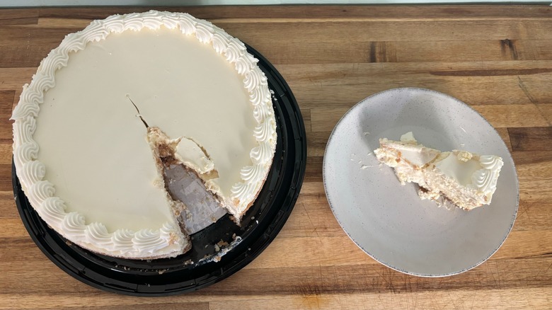 Costco cheesecake and plated slice