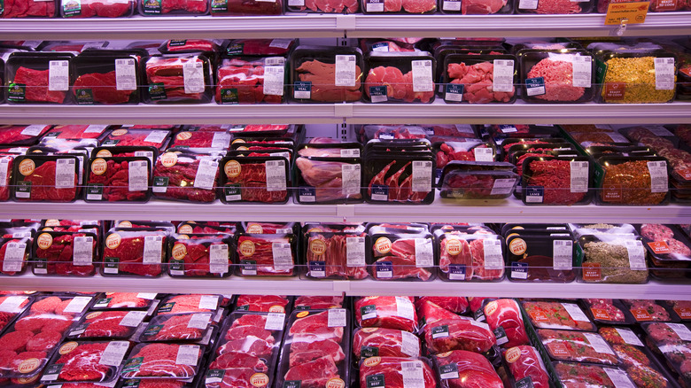 Red meats on display at Whole Foods