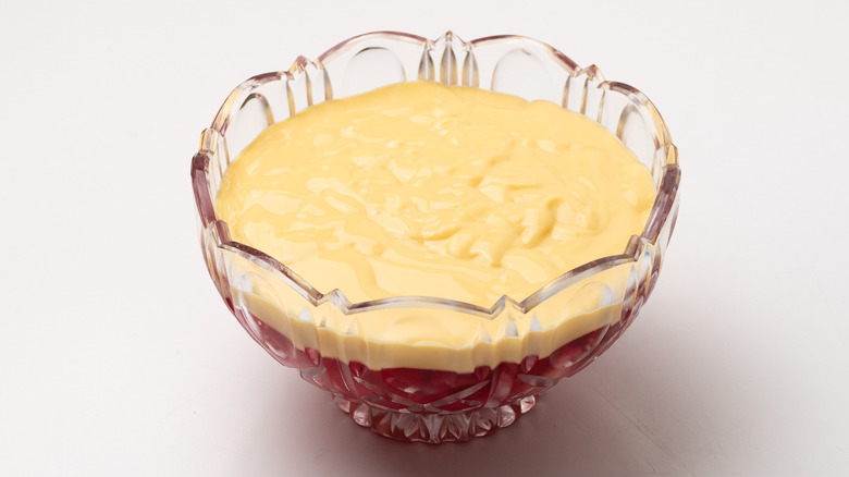 assembling a classic British trifle