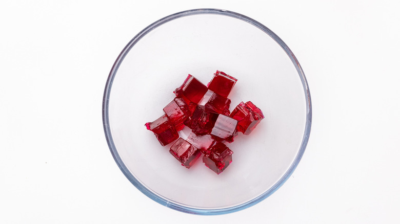 jelly cubes in a bowl