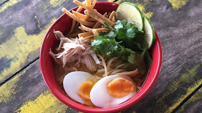 Sopa de Lima in a bowl