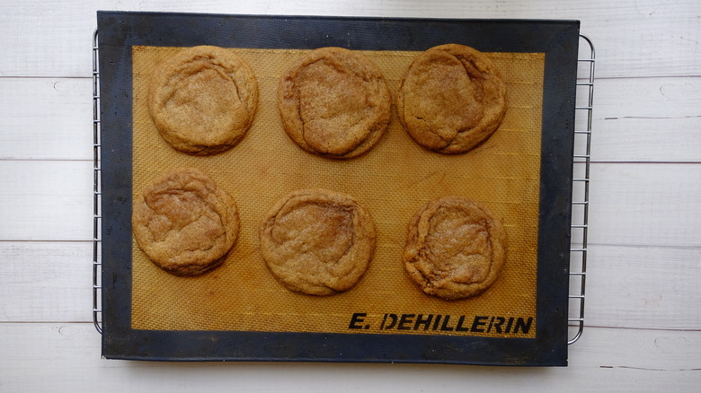 the baked cookies on a sheet