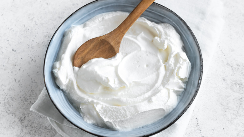 Greek yogurt in a bowl