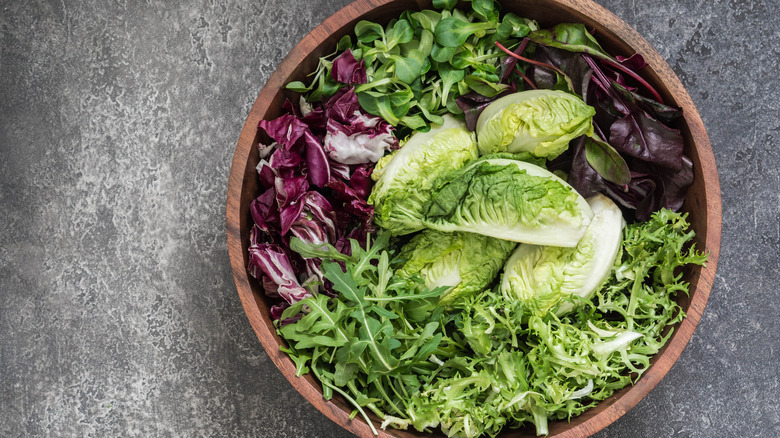 bowl of salad greens