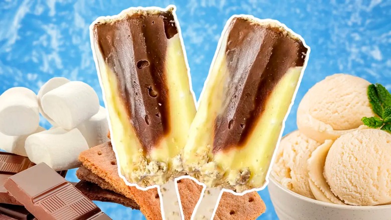 s'mores ice cream pops