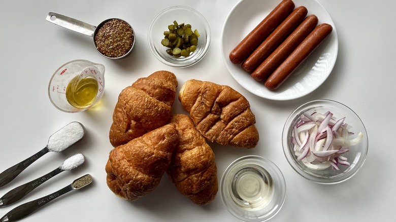 ingredients for croissant hot dogs