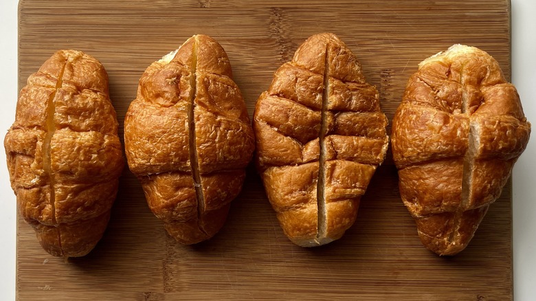 croissants on cutting board