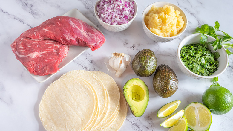 ingredients for tri-tip steak tacos