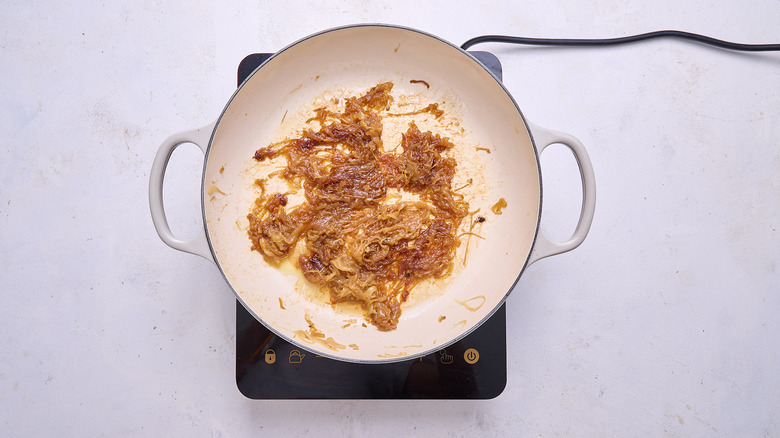 caramelized onions in a skillet