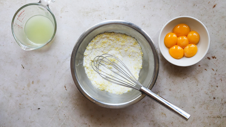 Bowl of sugar and lemon zest