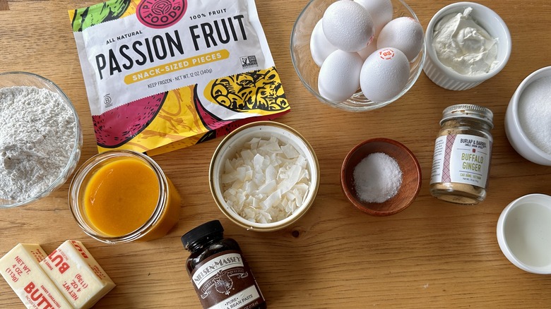 Ingredients for passion fruit tart