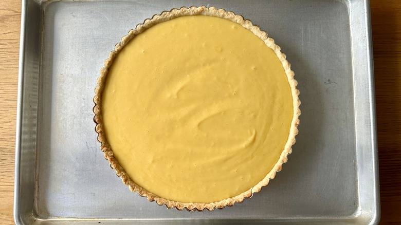 Unbaked passion fruit tart