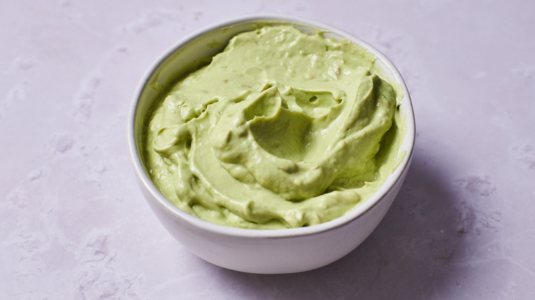 bowl of avocado crema