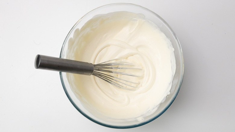 whipped cream in a bowl