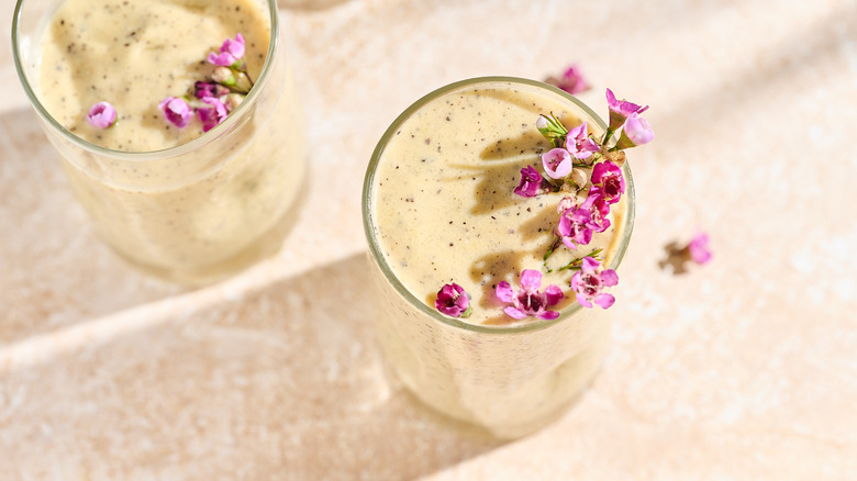 passion fruit smoothie on table