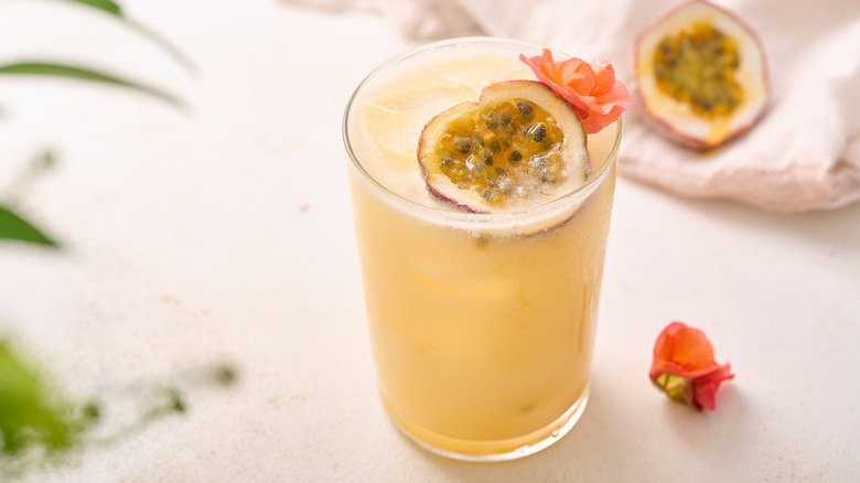 passionfruit margarita on table