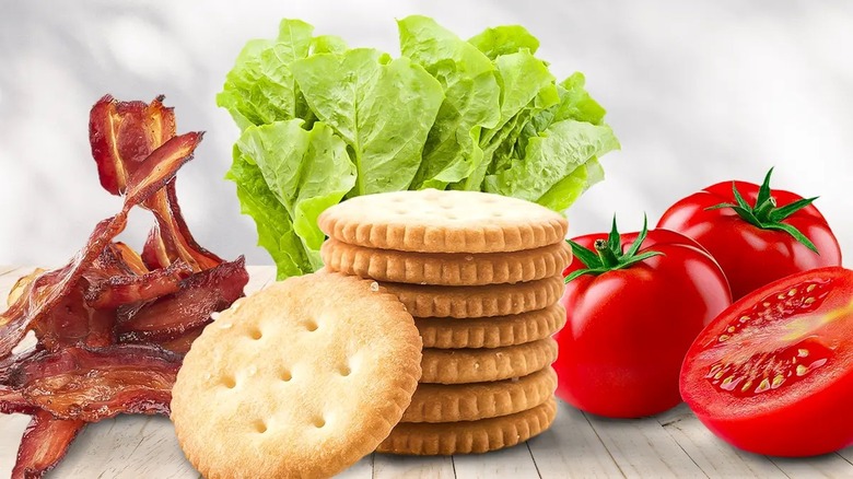 Crackers with BLT fixings