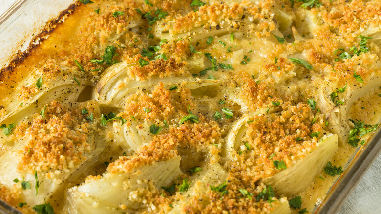 freshly made fennel gratin