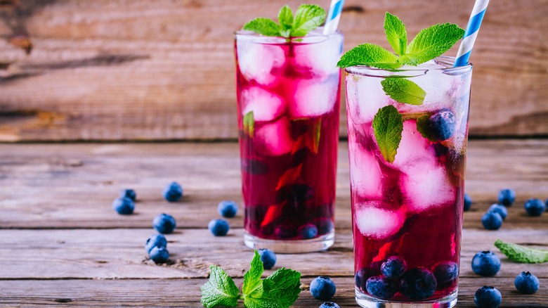 fruit mojitos in glasses