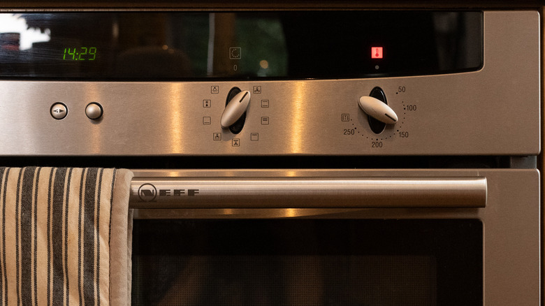 preheating an oven