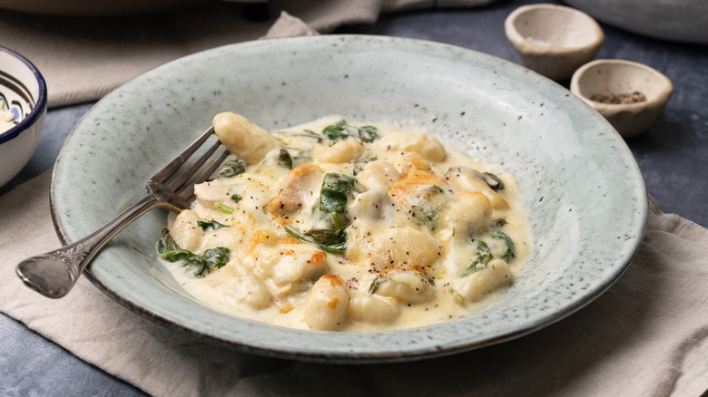 turkey spinach gnocchi Alfredo bake