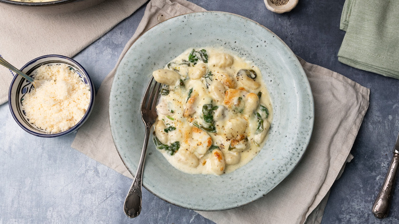 turkey spinach gnocchi Alfredo bake