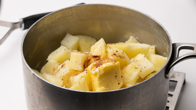 Potatoes in a saucepan