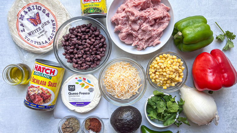 ingredients for turkey enchilada casserole