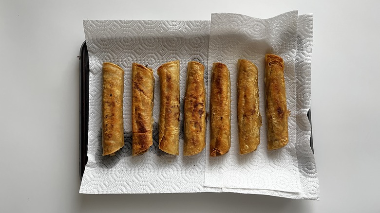 taquitos on paper towels