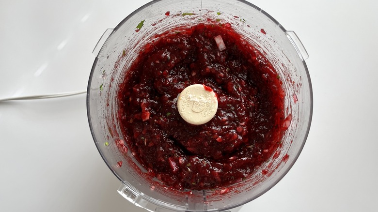 cranberry salsa in food processor