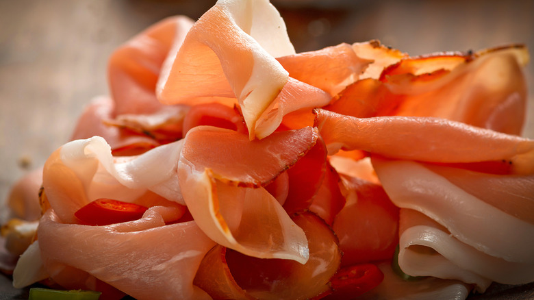 pile of prosciutto