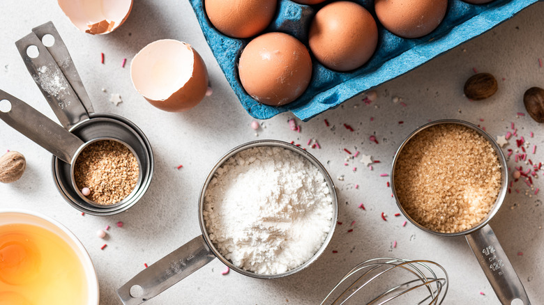 baking ingredients on a counter