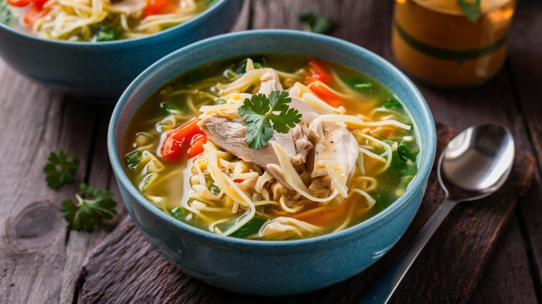 bowl of homemade chicken noodle soup