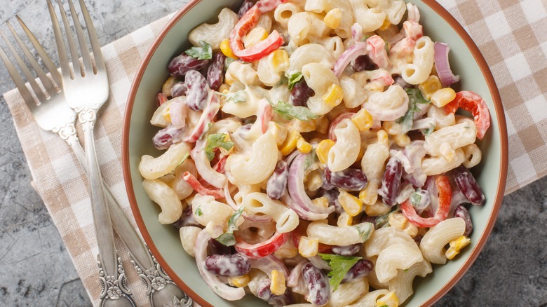 Pasta salad in a bowl