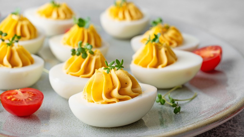 deviled eggs on a plate