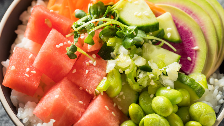 Use Watermelon For Vegan Poke Bowls