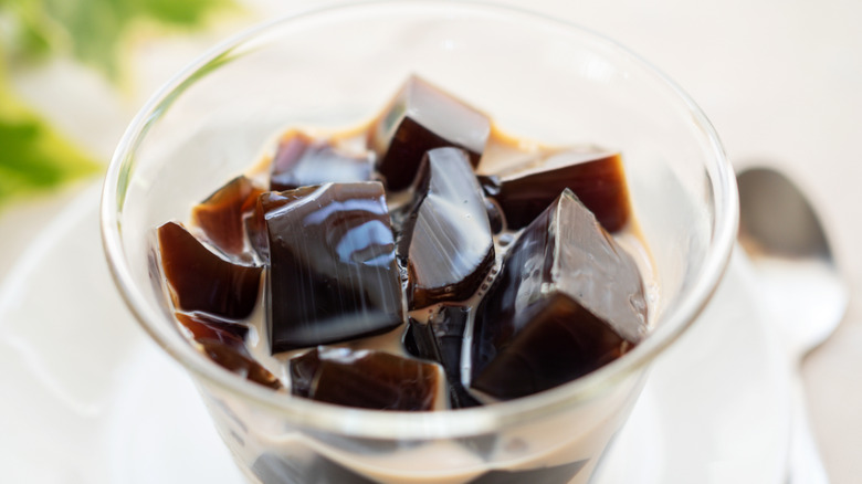 Japanese coffee jelly cubes tea