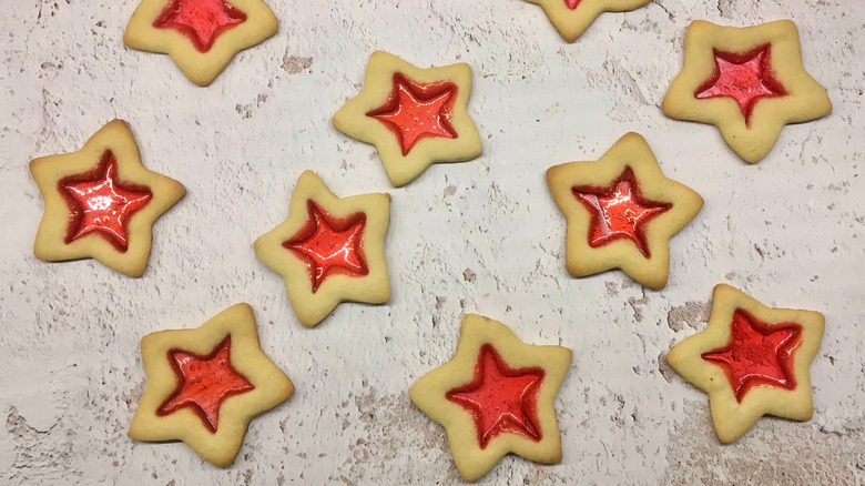 Sugar cookies with a Jolly Rancher center