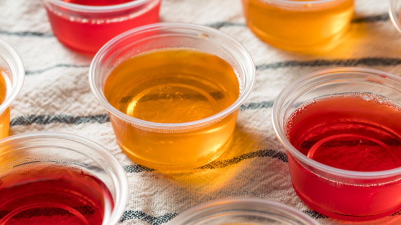 orange and red jell-o shots