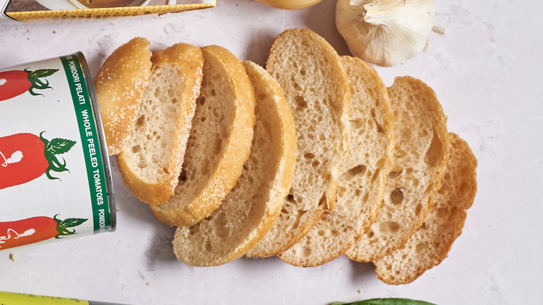 slices of bread on table