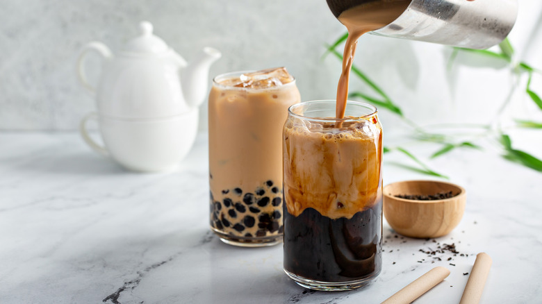 Boba spiked with coffee