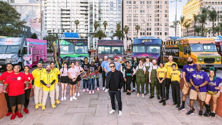 The Great Food Truck Race contestants smiling