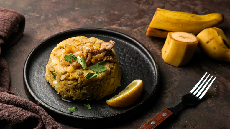 plantain fufu on plate