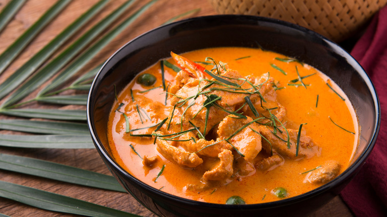 Panang curry on table