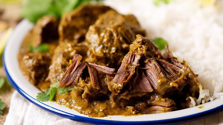 Rendang curry on plate