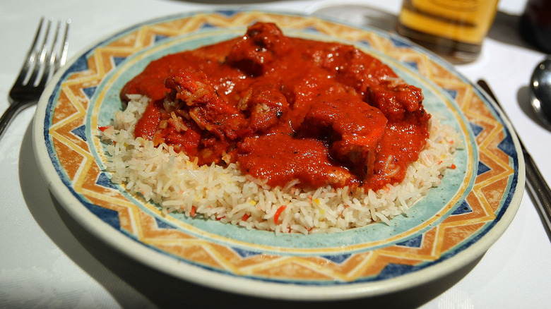 Plate of chicken tikka masala