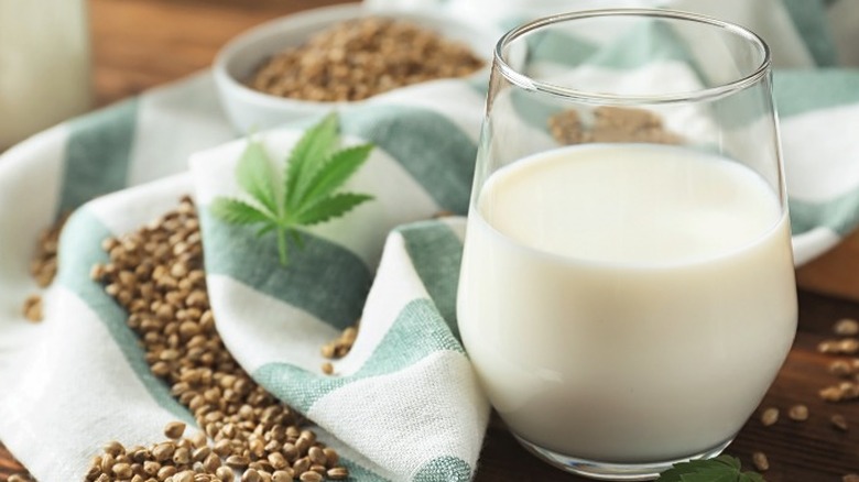 glass of hemp milk