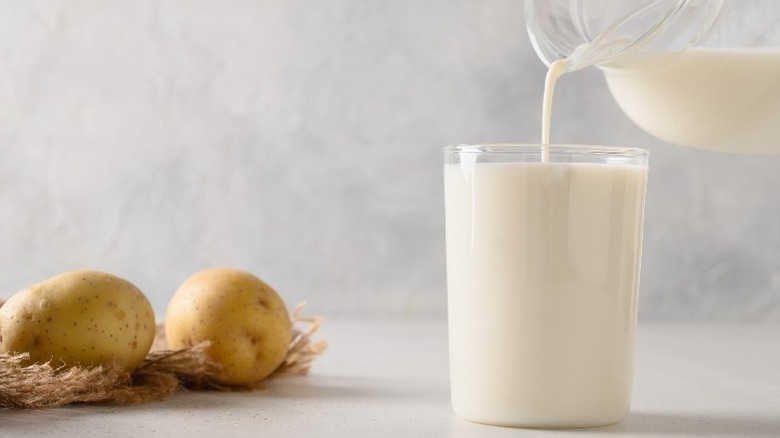 glass of potato milk