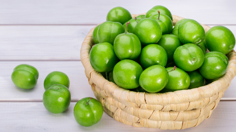 Basket of Persian Sour plums