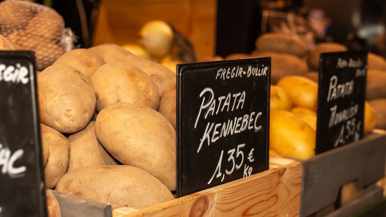 Kennebec potatoes in market